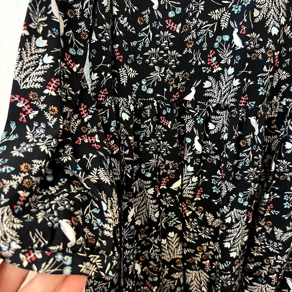 BUNDLE OF TWO Medium Summer Dresses Long Sleeve Mini Floral, One Black One Gray - Picture 7 of 8